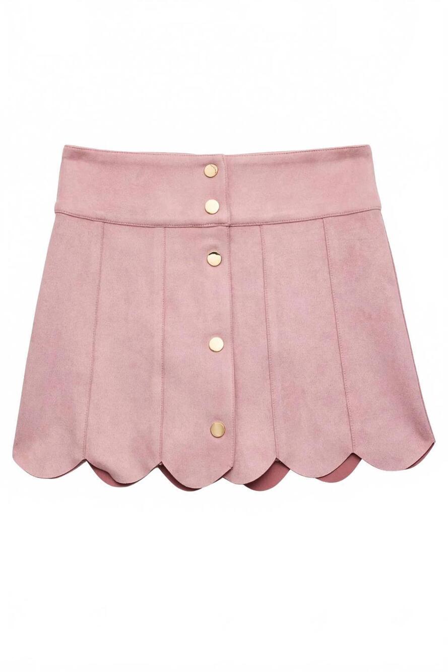 NEW KATIE J NYC girl's autumn skirt in light pink suede
